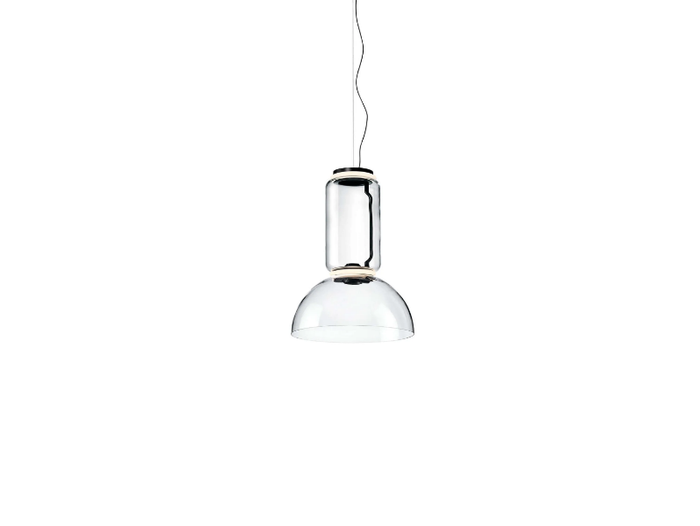 NOCTAMBULE SUSPENSION LOW CYLINDER BOWL - LED blown glass pendant lamp _ Flos