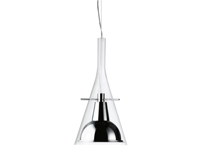 FLÛTE XXL - Glass and aluminium pendant lamp _ FontanaArte