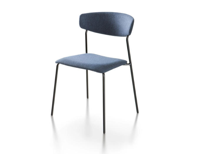 WOLFGANG - Stackable fabric chair with integrated cushion _ Fornasarig