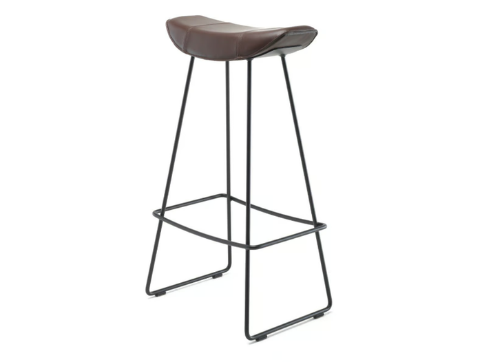 KYA BARSTOOL WIRE FRAME - Leather barstool with footrest _ Freifrau