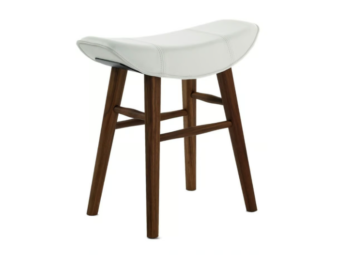 KYA STOOL SEAT WOODEN FRAME - Low upholstered leather stool _ Freifrau