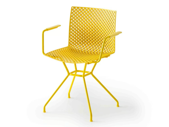 FULLER TCS - Trestle-based technopolymer chair with armrests _ GABER