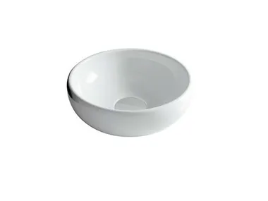 ERGO - 42 CM - Countertop round ceramic washbasin _ GALASSIA