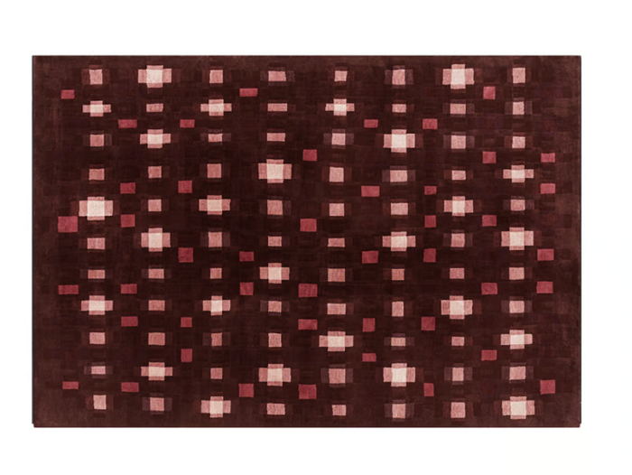 ECHO RED - Rectangular wool rug with geometric shapes _ GAN