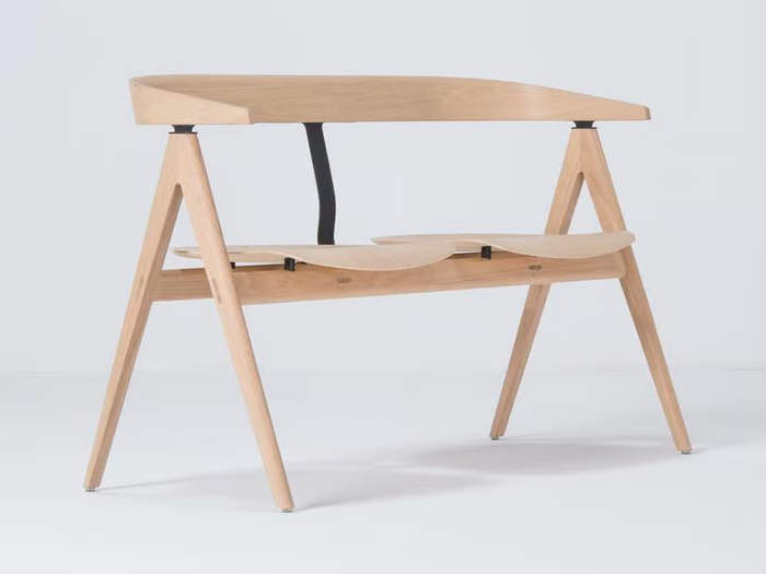 AVA - Oak bench with back _ GAZZDA