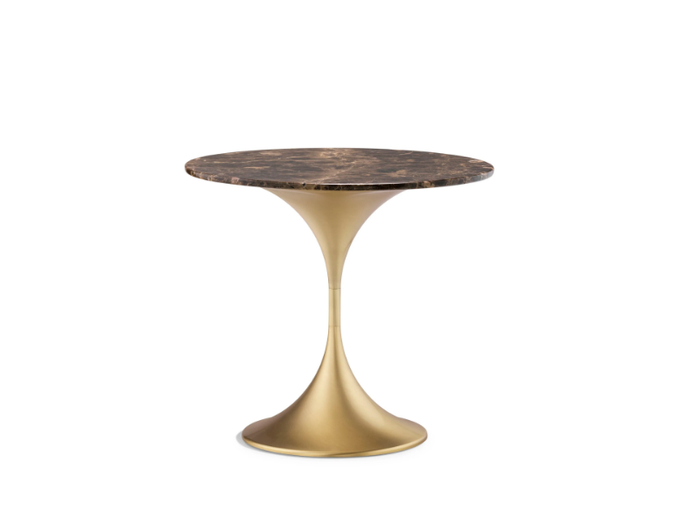 DAPERTUTTO - Marble round coffee table with brass base _ GHIDINI1961