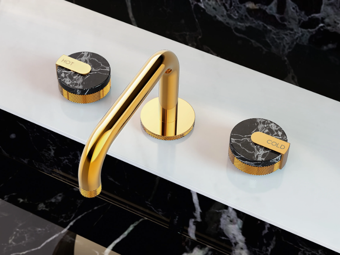 MOD+ - 3 hole countertop washbasin tap with individual rosettes _ GRAFF