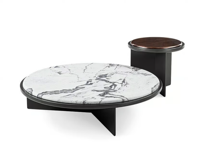 SENSEI - Round low wooden coffee table _ Gallotti&Radice