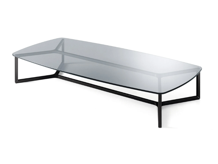 RAJ 6 - Rectangular Glass and Stainless Steel coffee table _ Gallotti&Radice