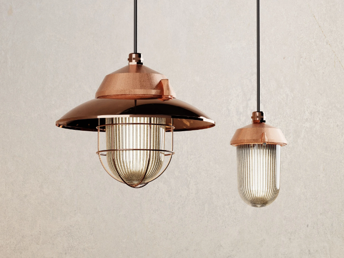 GLOBO COPPER - Coppered aluminium pendant lamp _ Genuit