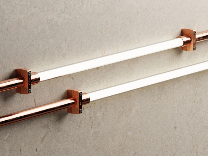 LINE COPPER - Borosilicate glass tubular LED coppered aluminium _ Genuit