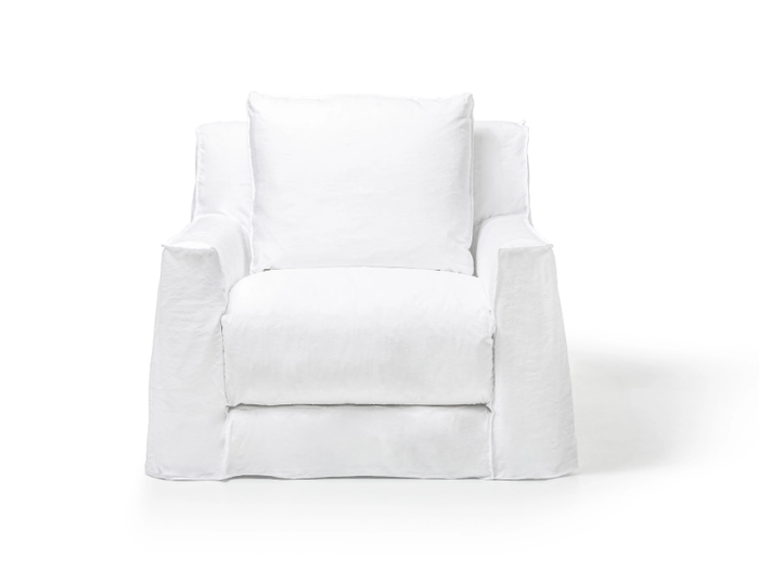 LOLL 01 - Fabric armchair with removable cover with armrests _ Gervasoni