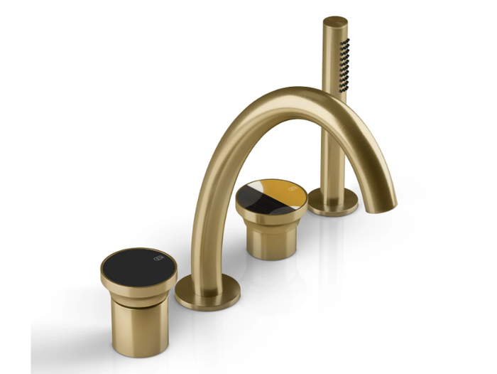 ORIGINI - 3 hole metal bathtub mixer with hand shower _ Gessi