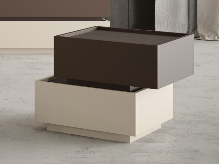 DOMINO - Rectangular wooden bedside table with drawers _ Giessegi