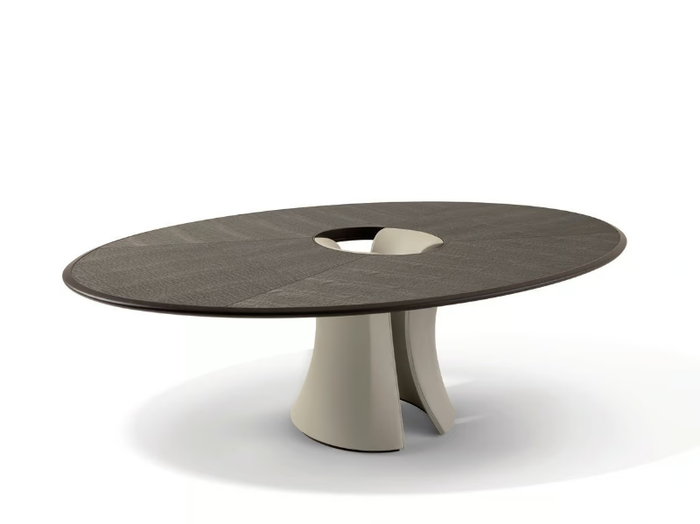 ENSO - Oval walnut living room table _ Giorgetti