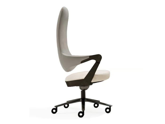 SPRINGER - Leather executive chair with 5-spoke base with armrests with castors _ Giorgetti