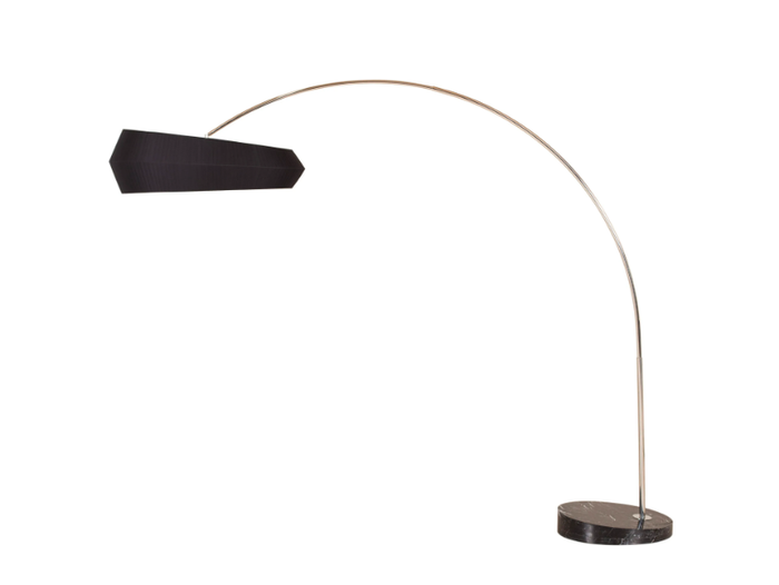 SUBLIME - LED stainless steel arc lamp with silk shade _ Greenapple