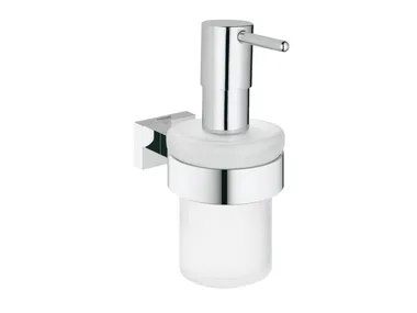 ESSENTIALS CUBE - Satin glass Bathroom soap dispenser _ Grohe