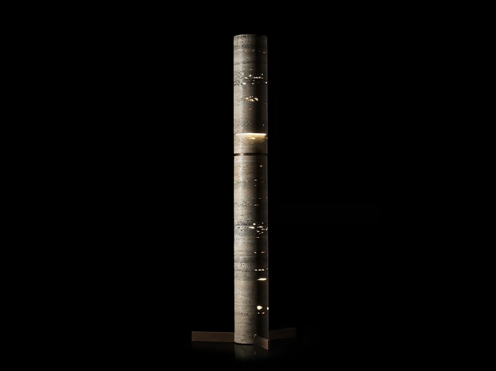 TEST-TWO - Rapolano travertine floor lamp with dimmer _ Henge