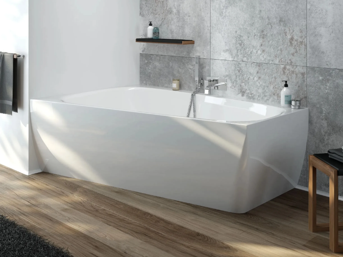 ISENSI - Corner asymmetric acrylic bathtub _ Hoesch