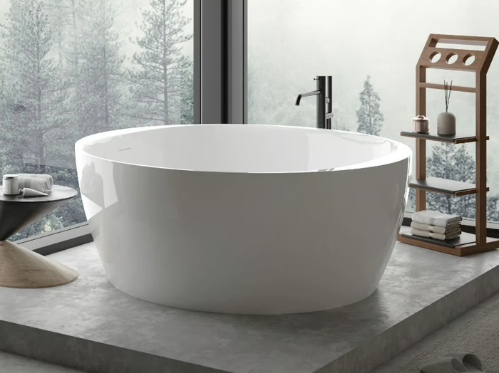 ISENSI - Round freestanding acrylic bathtub _ Hoesch