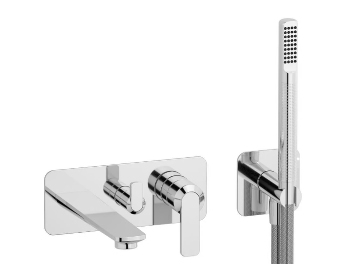 C-67 EC6498CC - Wall-mounted 4 hole bathtub mixer with hand shower _ IB