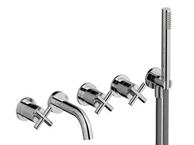 WOW WO398 - Recessed 5 hole shower tap with hand shower _ IB