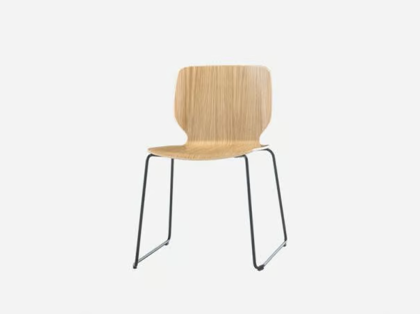 NIM - Stackable sled base wood veneer chair _ INCLASS