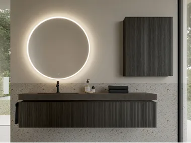 VIACONDOTTI - Single wall-mounted vanity unit with cabinets _ Ideagroup