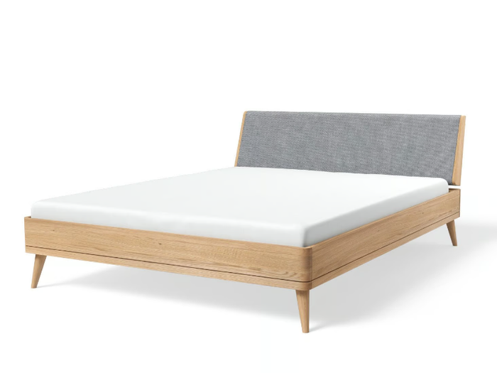 TERRA 160x200 - Wooden double bed with upholstered headboard _ JAVORINA