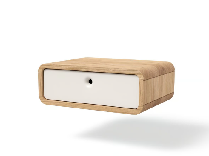 TERRA - Rectangular wall-mounted wooden bedside table _ JAVORINA