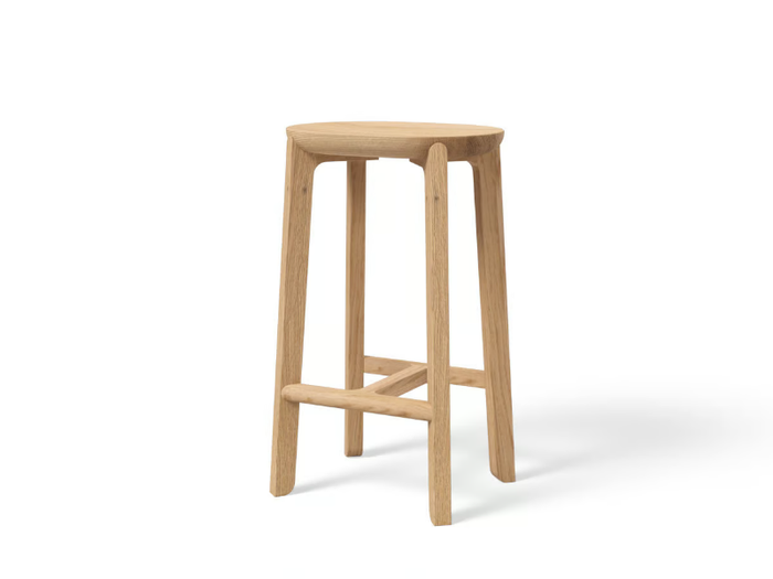 JURO - Solid wood stool with footrest _ JAVORINA