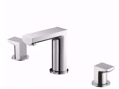 ARCH - 3 hole countertop brass washbasin tap _ JUSTIME