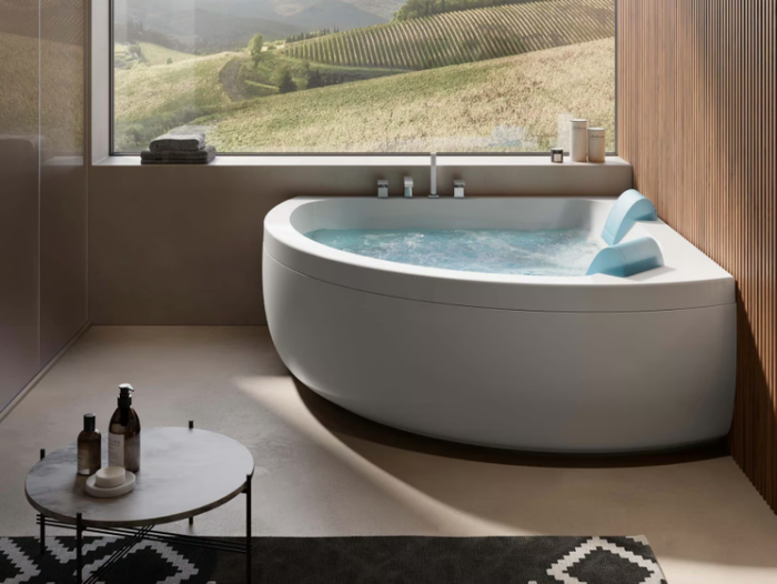 AQUASOUL CORNER 155 - Hydromassage corner bathtub with chromotherapy _ Jacuzzi®