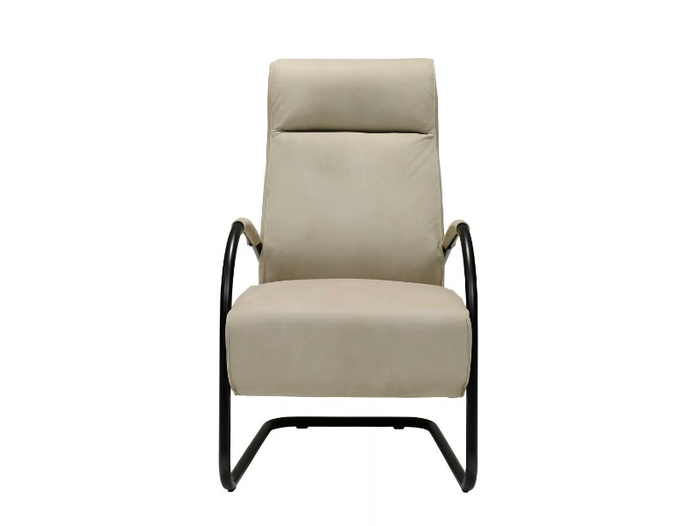 HOWARD - Cantilever leather armchair with armrests _ Jess