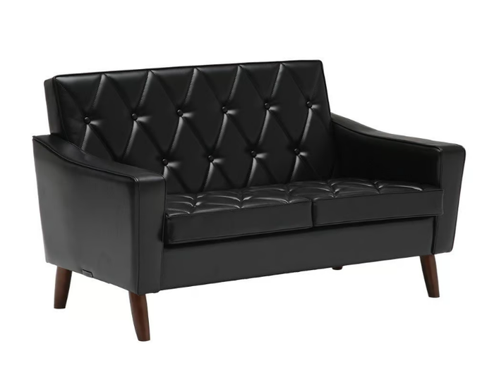 LOBBY - Tufted vinyl leather small sofa _ KARIMOKU