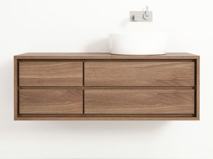 PARKER - Single wall-mounted wooden vanity unit with drawers _ KARPENTER