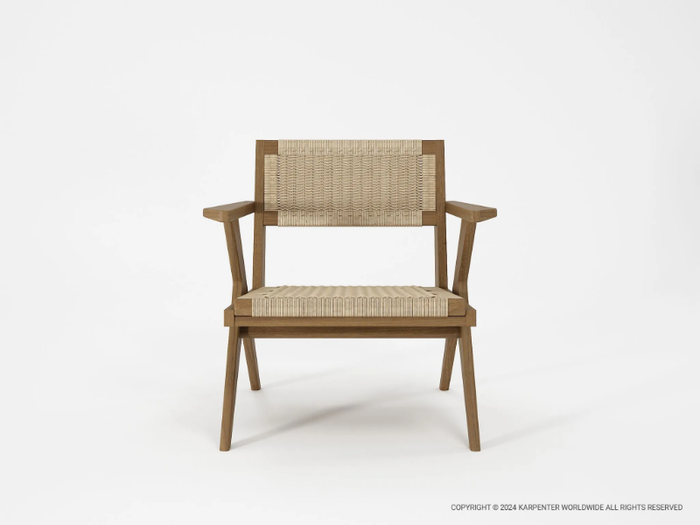 TRIBUTE OUTDOOR - Teak easy chair with armrests _ KARPENTER