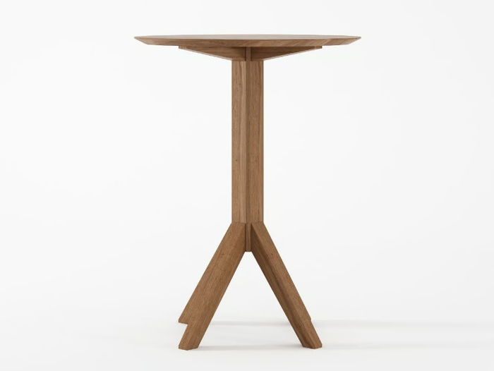 NOUVEAU BISTRO - Round solid wood high table _ KARPENTER