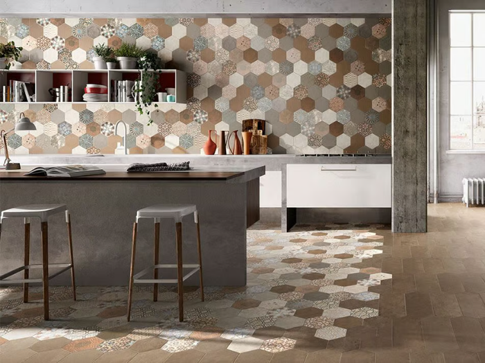 HEXAGON - Porcelain stoneware wall/floor tiles _ Kale