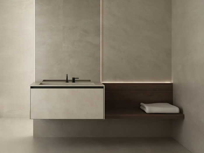 TOSCA 10 - Single wall-mounted vanity unit with integrated washbasin _ Karol