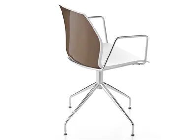 KALEA - Swivel trestle-based chair with armrests _ Kastel