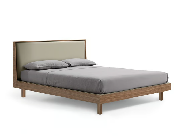 MAYA - Wooden double bed with upholstered headboard _ Kico