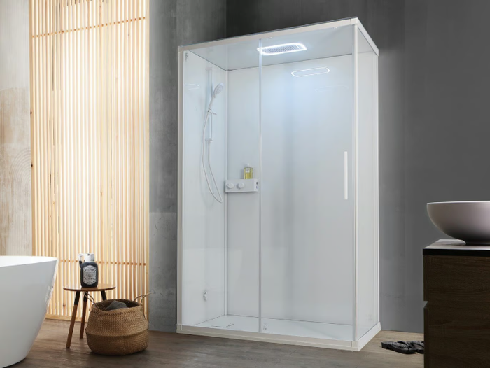 K1000 - Multifunction corner shower cabin with sliding door _ Kinedo