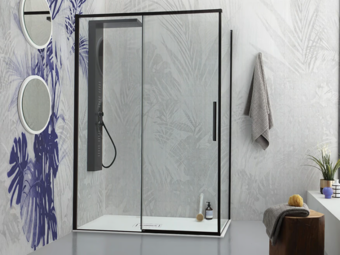 GLX6 - Corner shower cabin with sliding door _ Kinedo