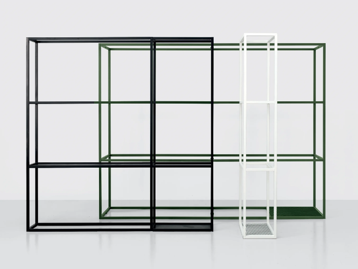 REGOLI - Open sectional metal shelving unit _ Kristalia