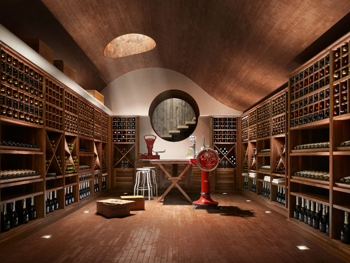 LA CANTINA - Walnut wine storage _ L'Ottocento