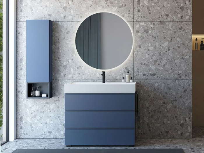 FREEDOM FL11 - Floor-standing wooden vanity unit with integrated washbasin _ LEGNOBAGNO