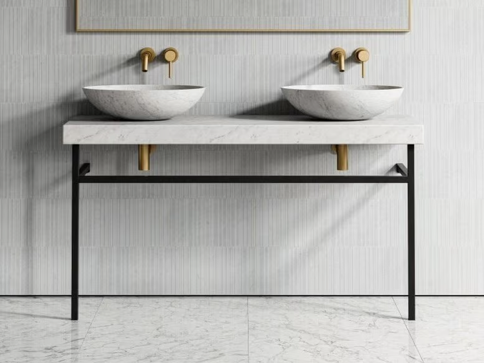 LOMAZZO - Double Carrara marble washbasin countertop _ LUSSO