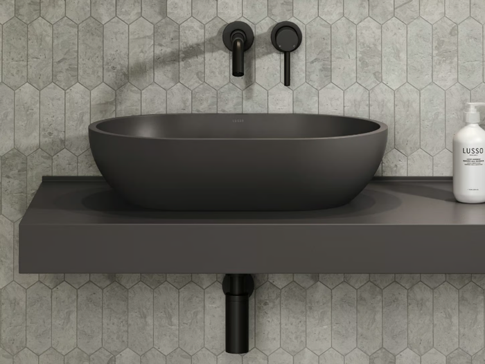 PICASSO - Countertop oval Resin Stone washbasin _ LUSSO